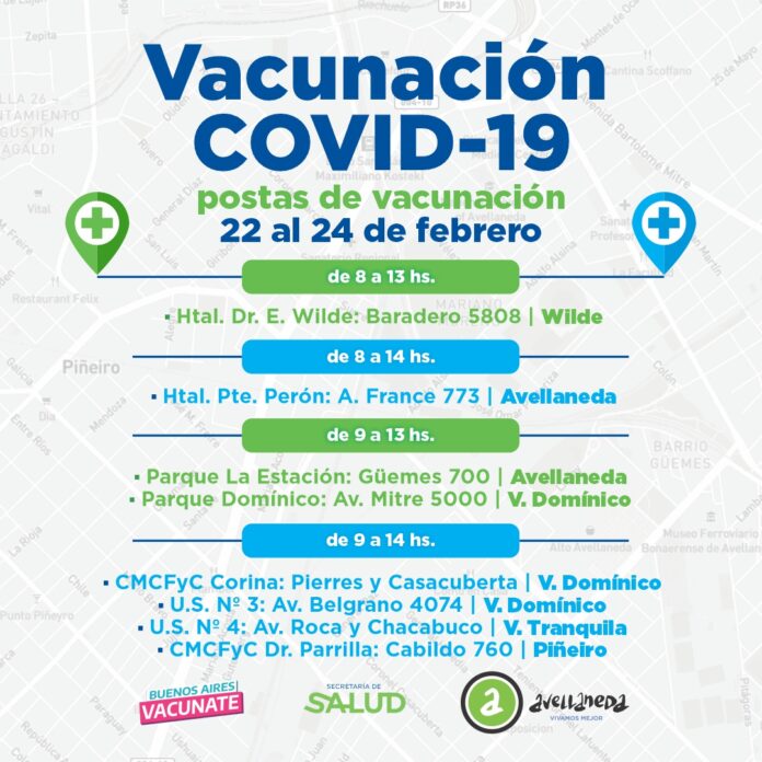 Sigue la vacunación COVID-19 en Avellaneda