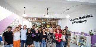 Mayra Mendoza supervisó las obras en la Biblioteca Sarmiento, realizadas con fondos 100% comunales