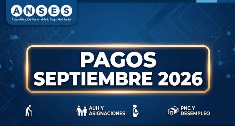 ANSES: el calendario de pagos de septiembre 2026 para jubilados, AUH y pensiones