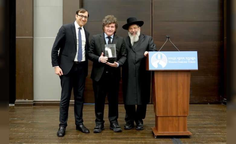 Milei recibió en Nueva York el premio Ohev Yisrael por su defensa del pueblo judío